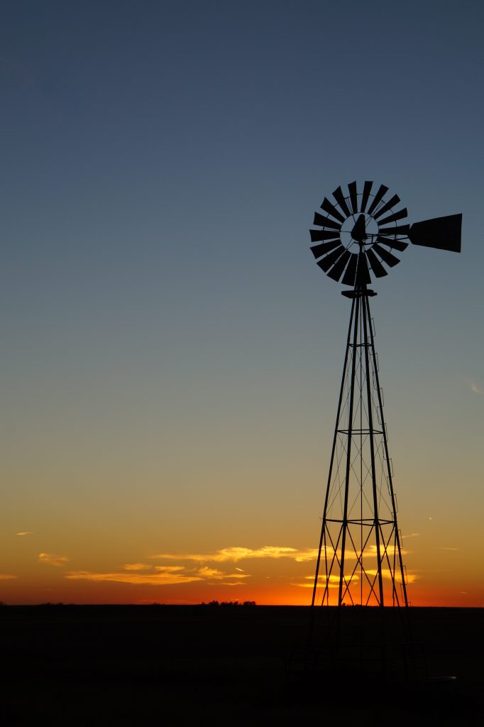 Kansas Windmill Sunset